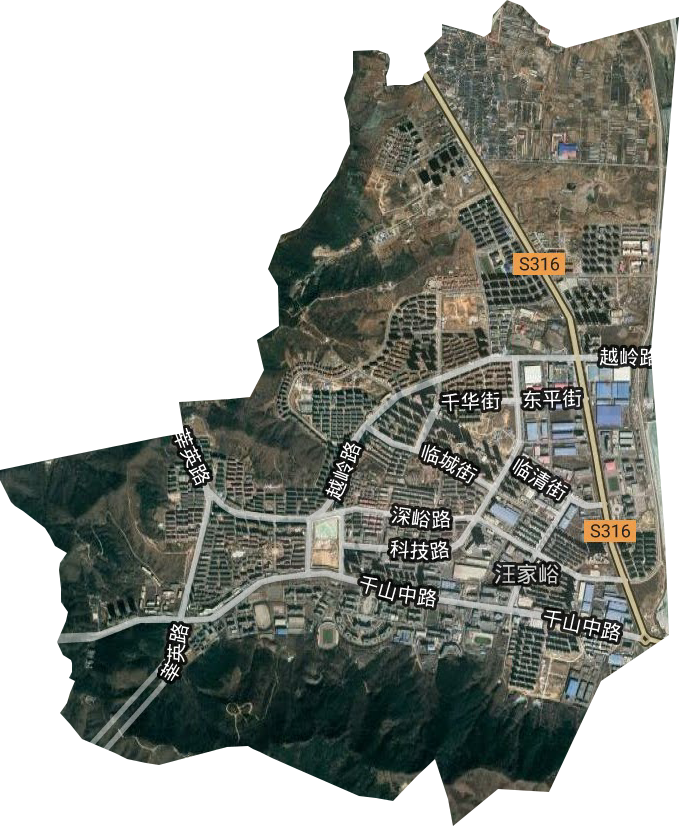 汪峪街道卫星图