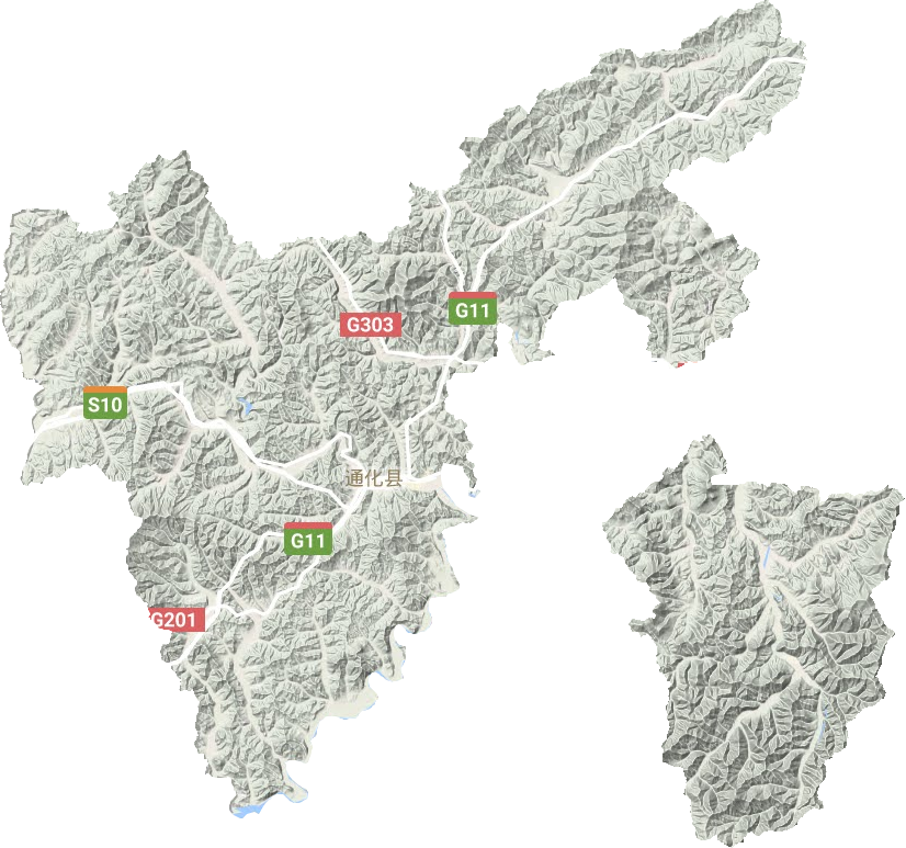 通化县地形图