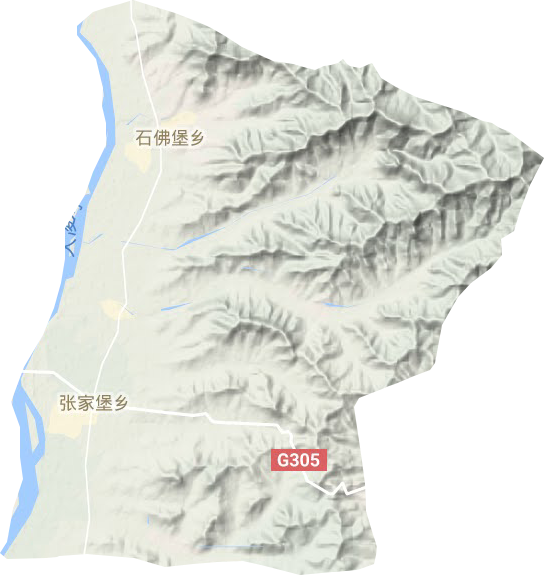 张家堡乡地形图
