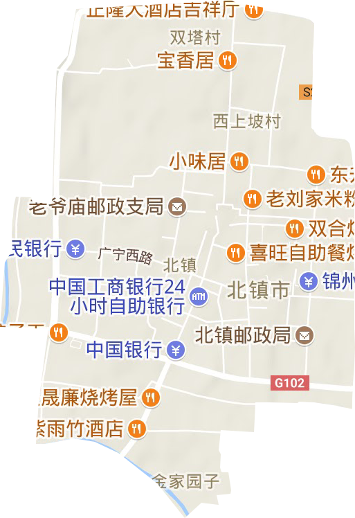 北镇街道地形图