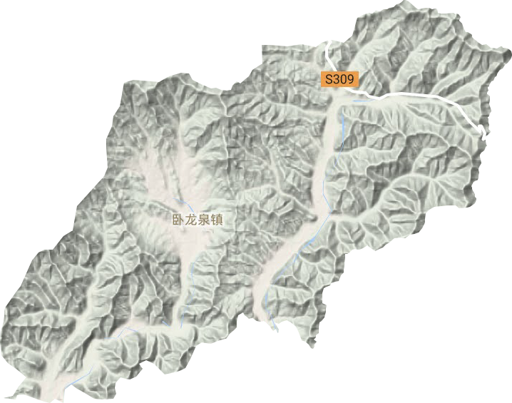 卧龙泉镇地形图
