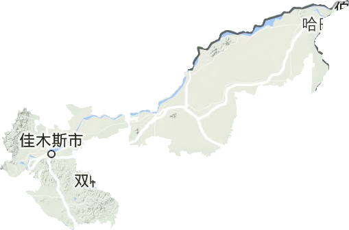 佳木斯市地形图