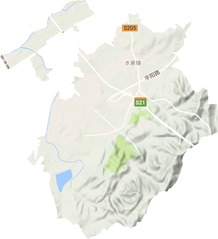 水泉镇地形图