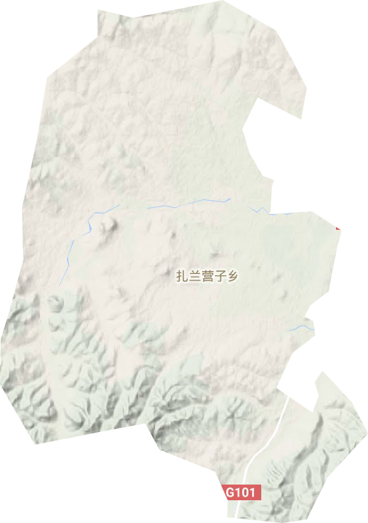 扎兰营子镇地形图