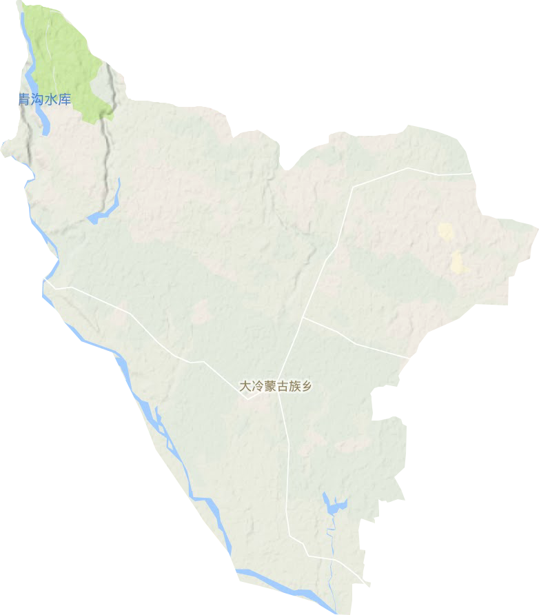 大冷蒙古族镇地形图