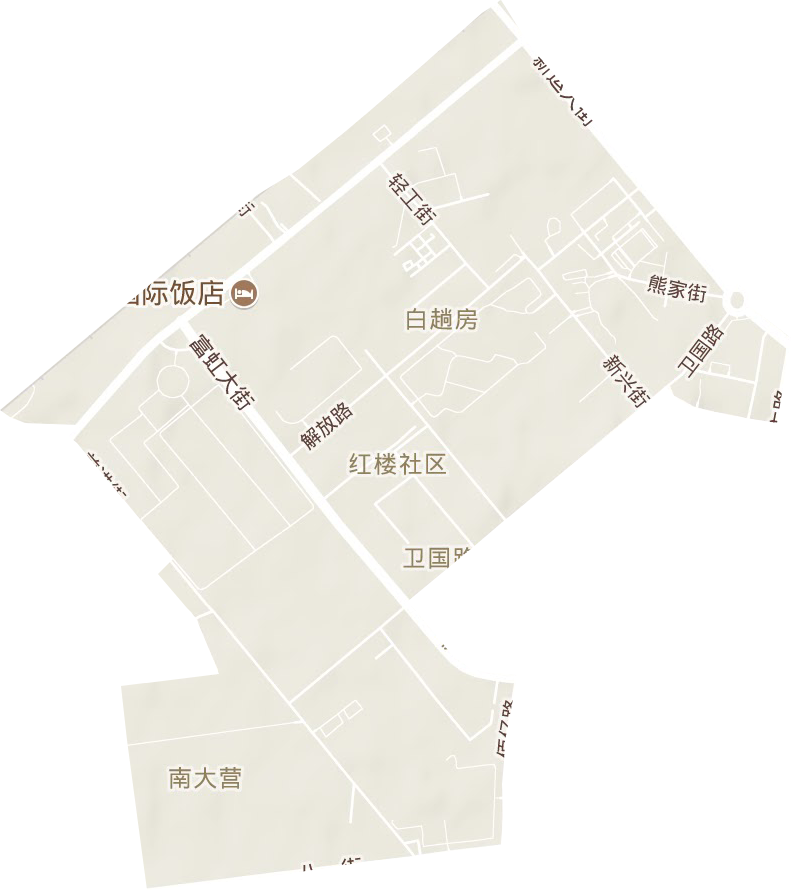 卫国路街道地形图