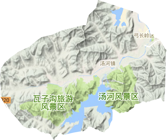 汤河镇地形图