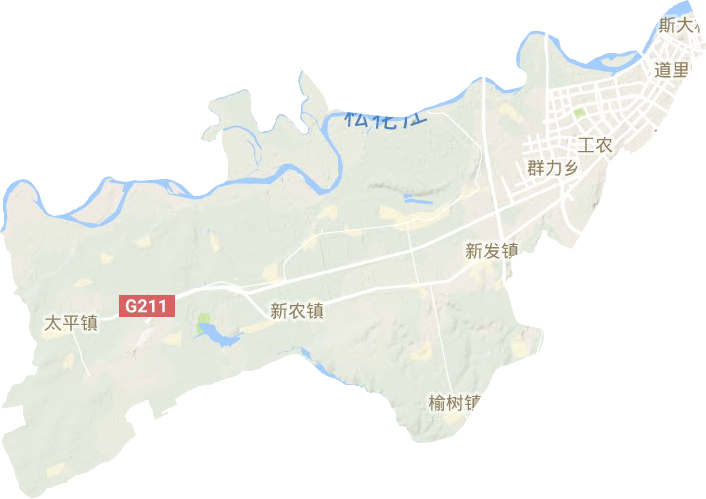 黑龙江省哈尔滨市道里区地形图高清版大图