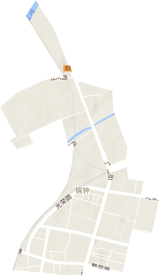 铜钟街道地形图