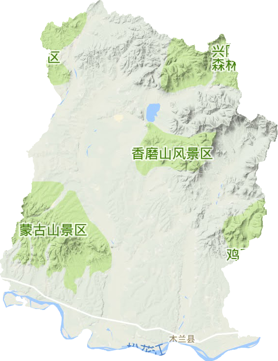 木兰县地形图
