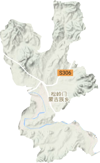 松岭门蒙古族乡地形图