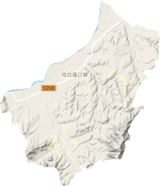 哈拉道口镇地形图