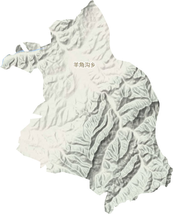 羊角沟镇地形图