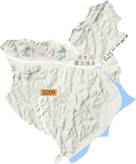 凉水河蒙古族乡地形图