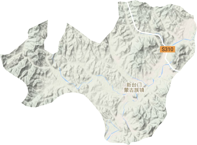 新台门蒙古族镇地形图