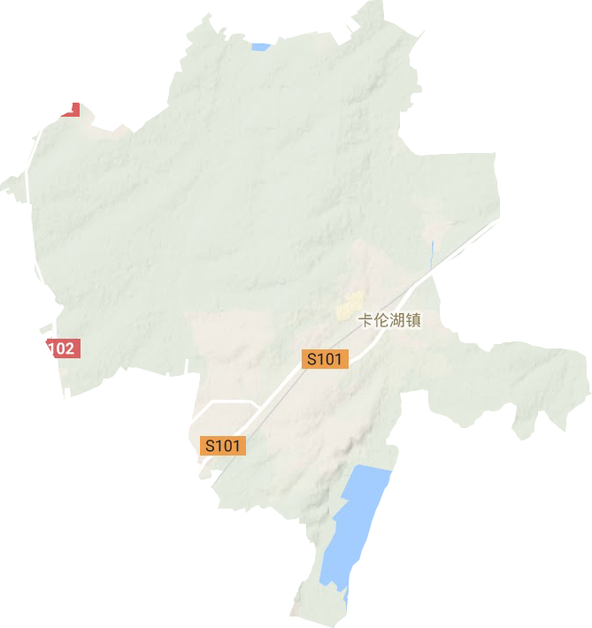 卡伦湖镇地形图