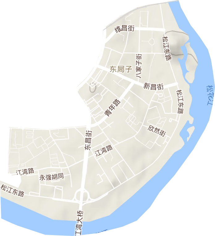 东局子街道地形图