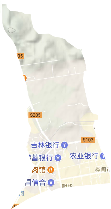 明桦街道地形图