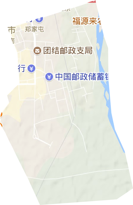 郑家屯街道地形图