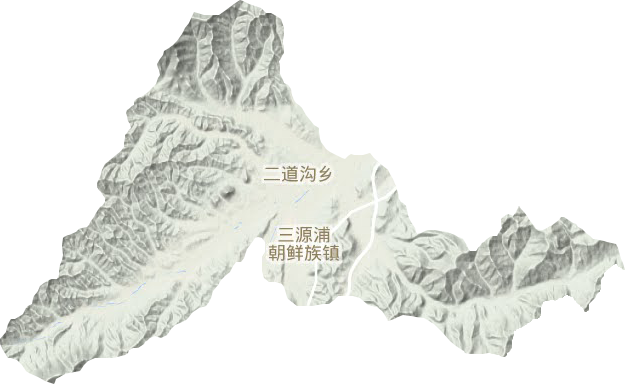 三源浦朝鲜族镇地形图