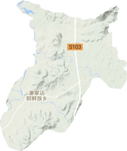 姜家店朝鲜族乡地形图