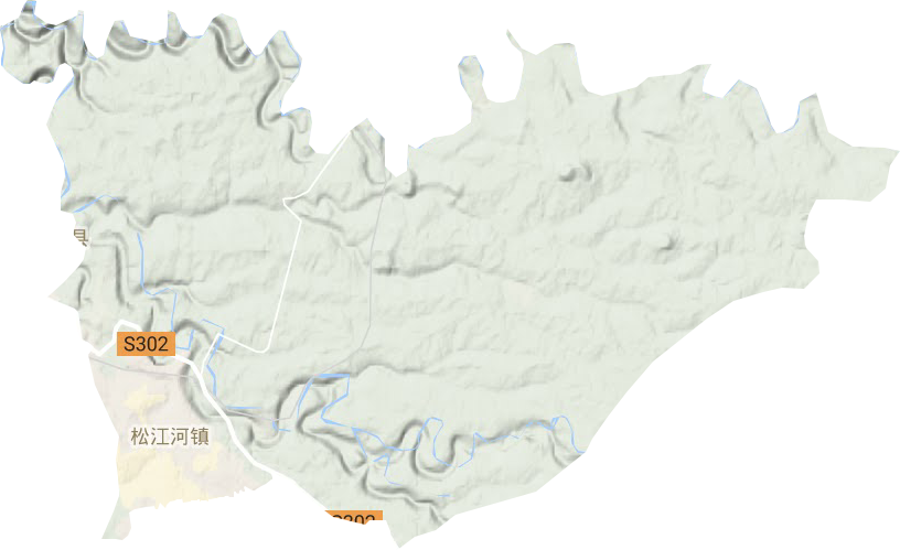松江河镇地形图