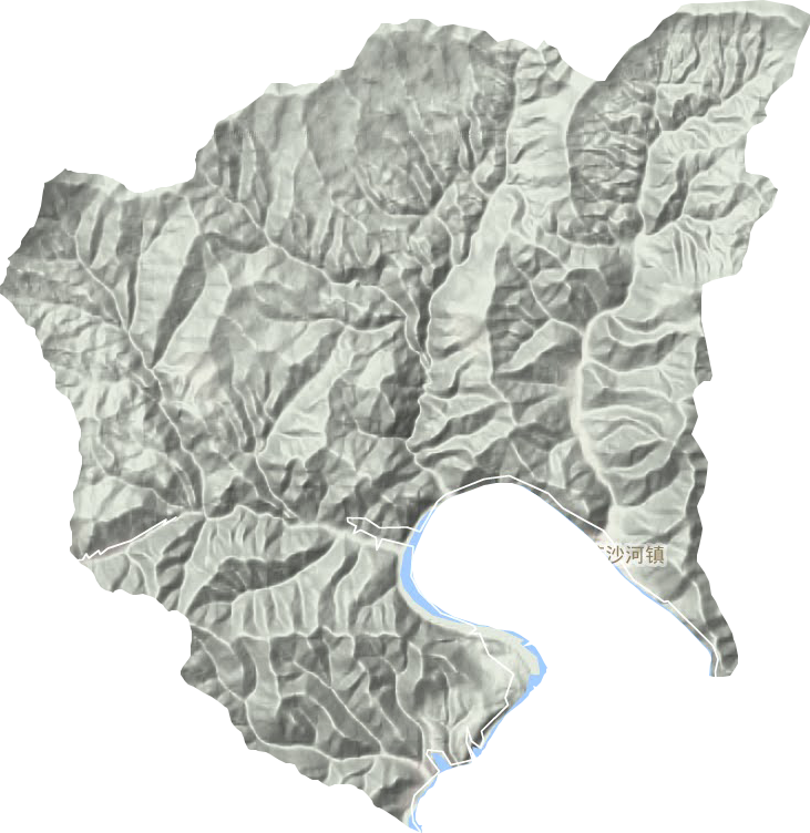苇沙河镇地形图