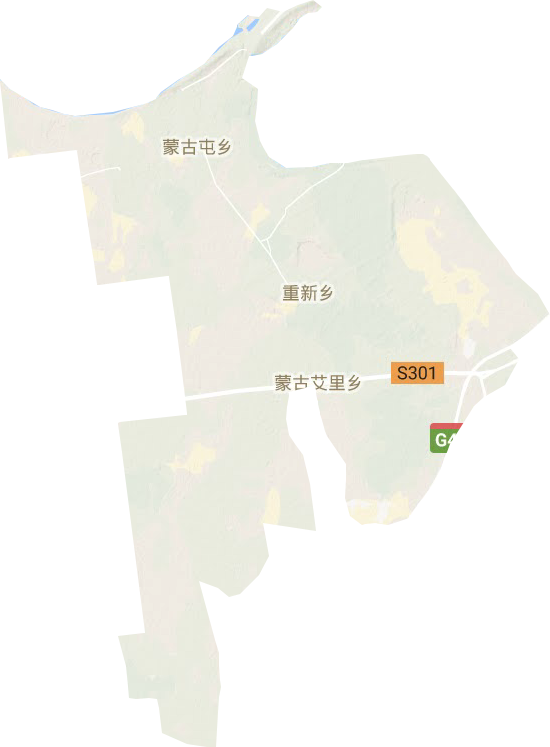 蒙古艾里镇地形图