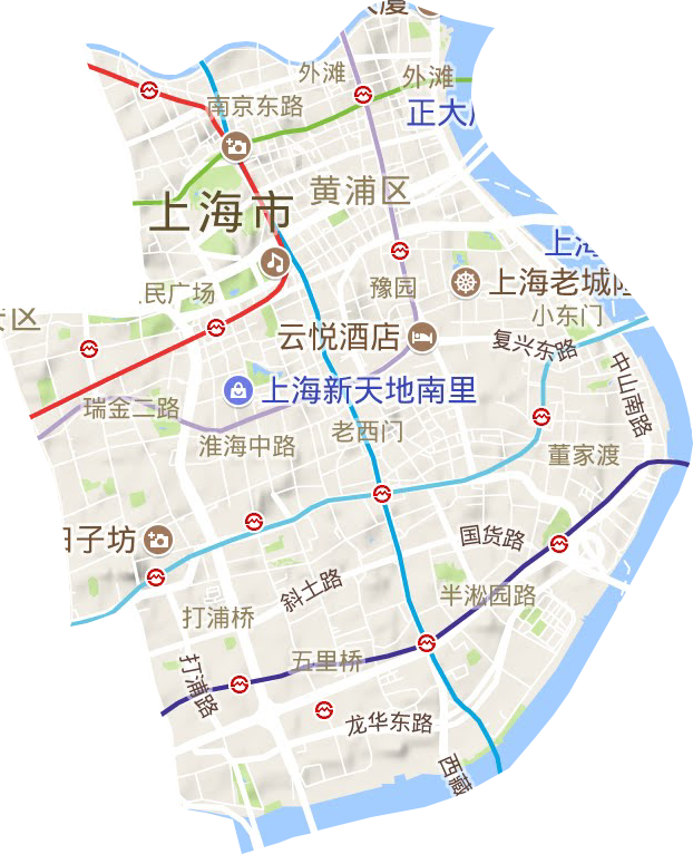 黄浦区地形图
