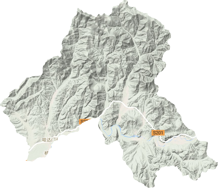 哈达门乡地形图