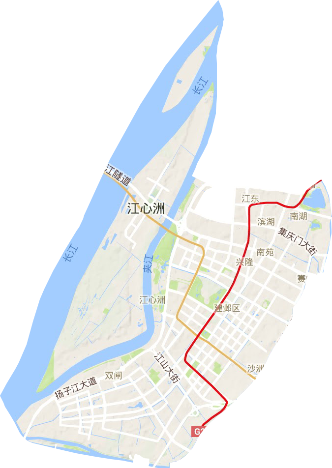 建邺区地形图