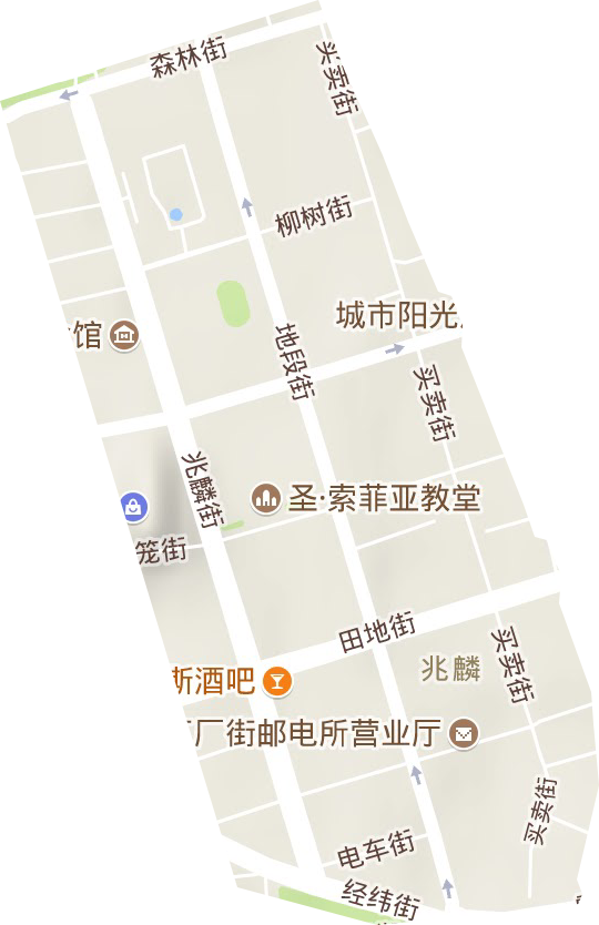 兆麟街道地形图
