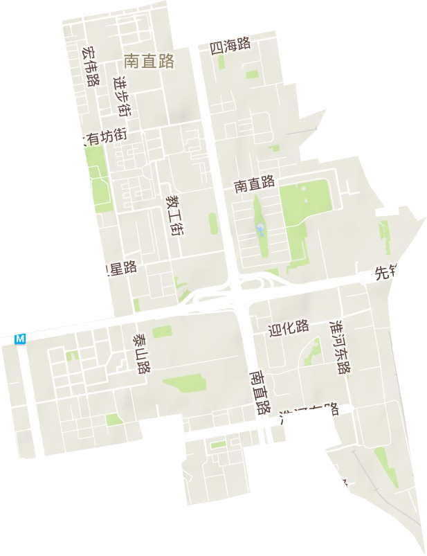 南直路街道地形图