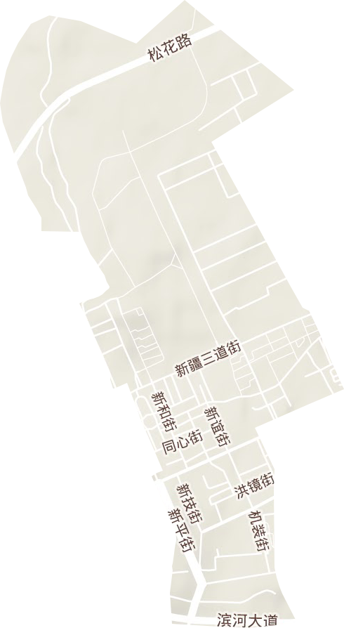 新疆街道地形图