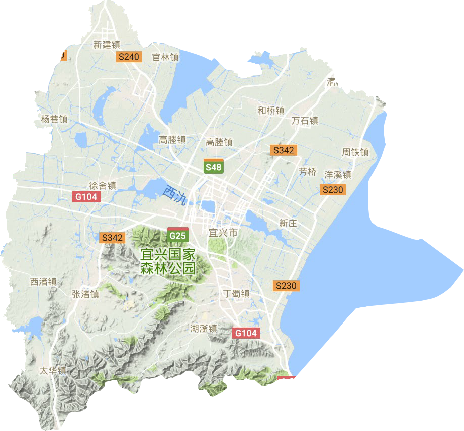 宜兴市地形图