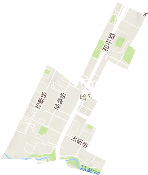 哈平路街道地形图