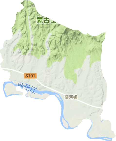 柳河镇地形图