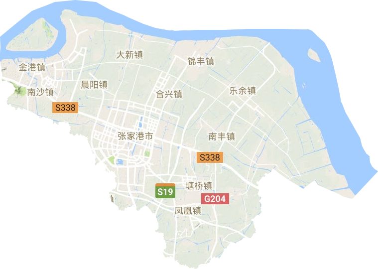 张家港市地形图