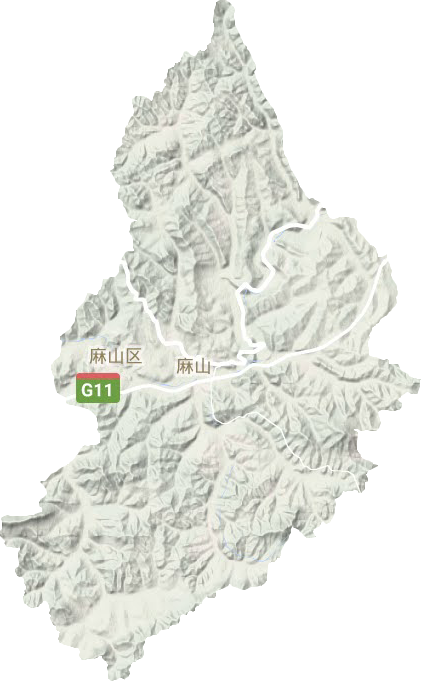 麻山区（镇）直辖地域地形图