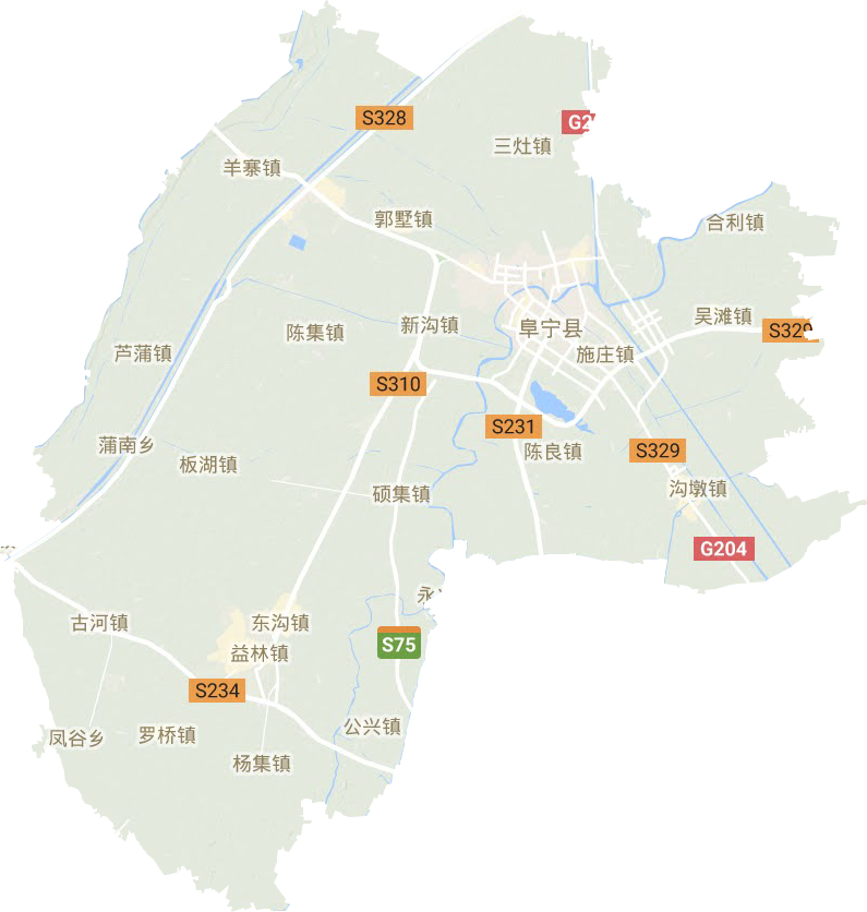 阜宁县地形图