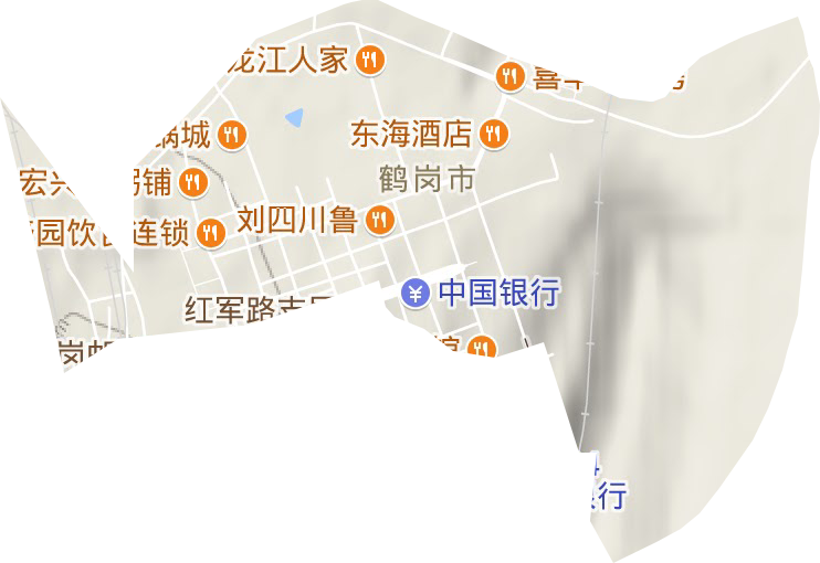 红军街道地形图