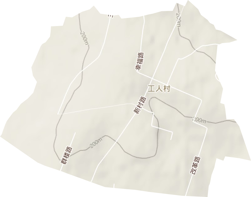 工人村街道地形图
