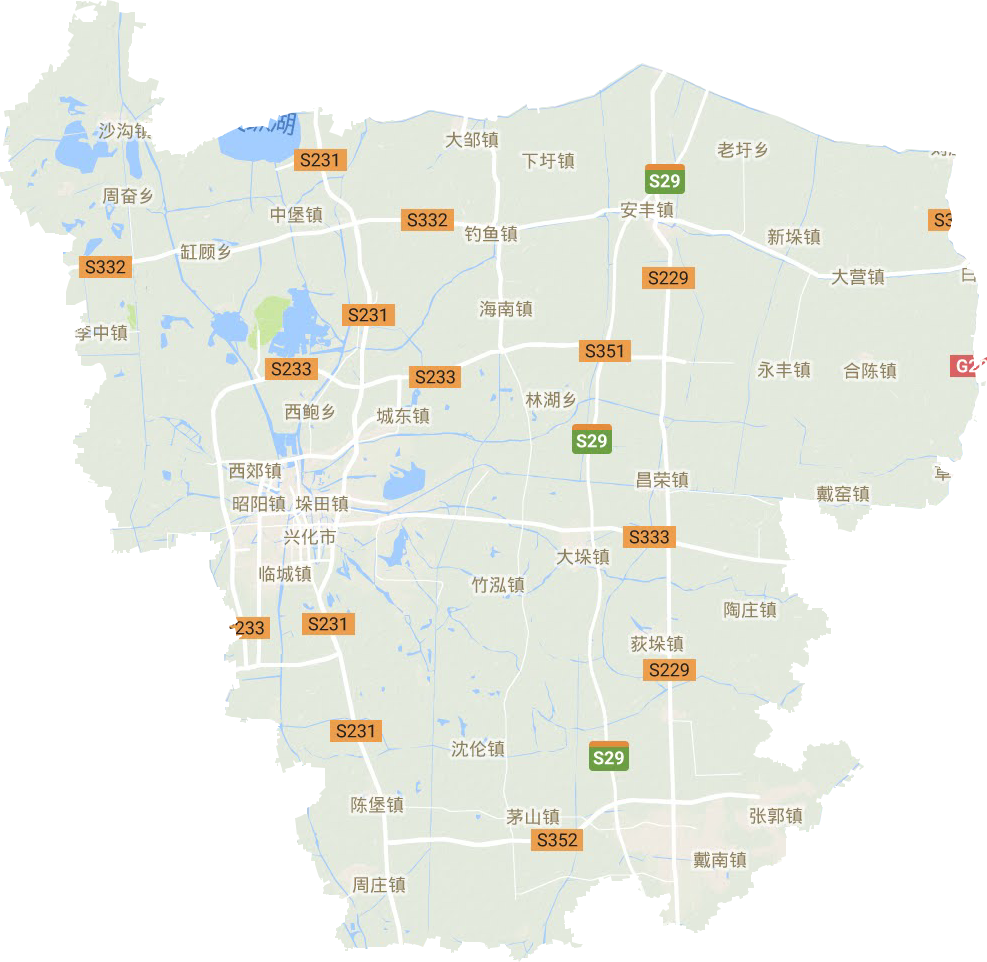 兴化市地形图