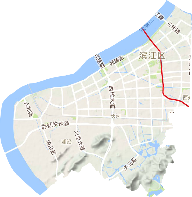 滨江区地形图