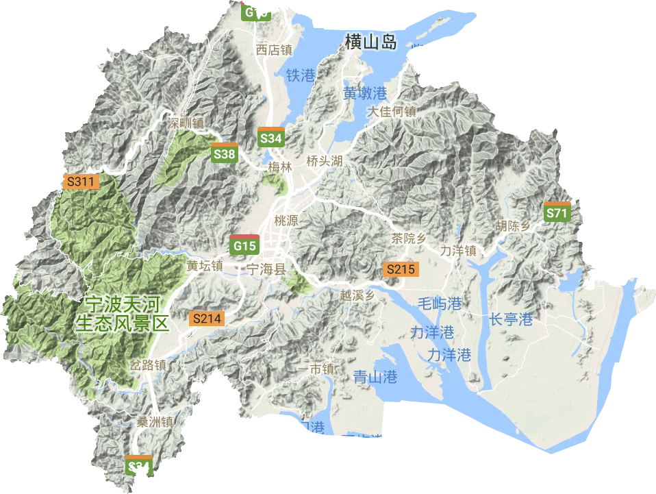 宁海县地形图