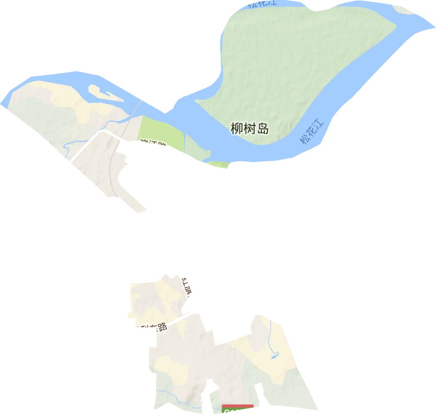 向阳区（镇）直辖地域地形图