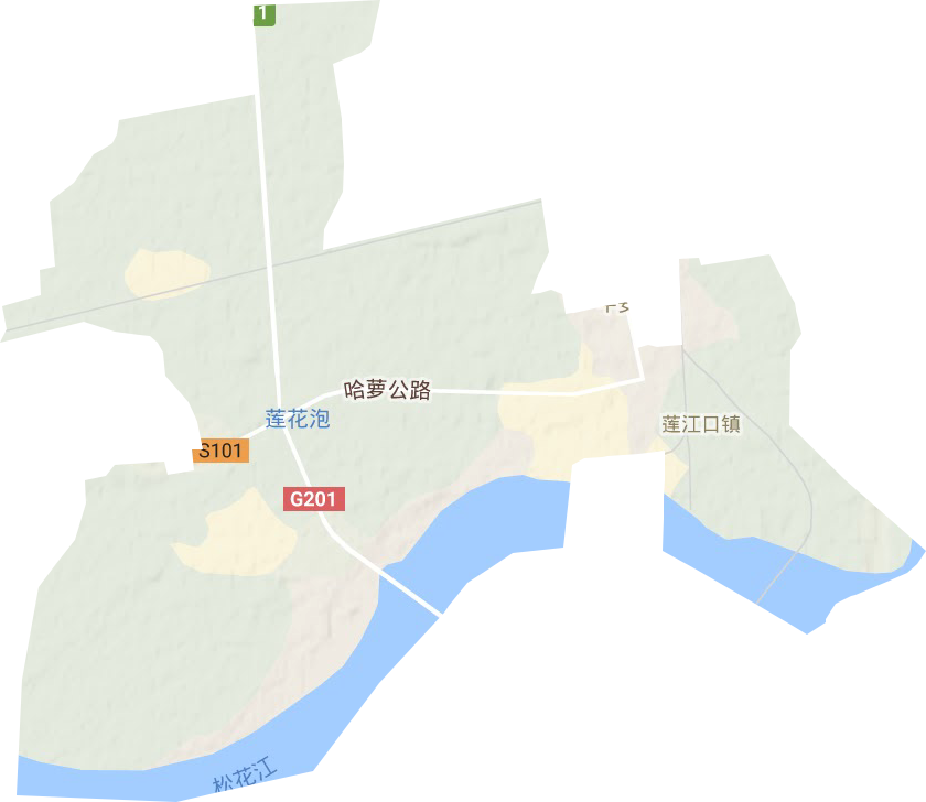 莲江口镇地形图