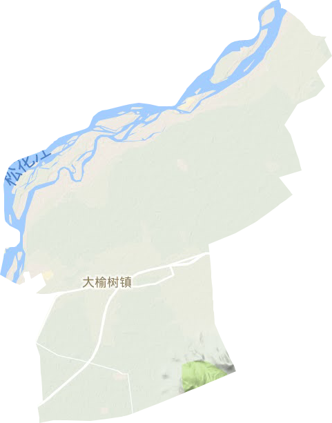 大榆树镇地形图