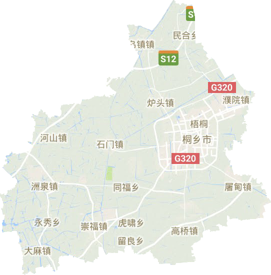 桐乡市地形图