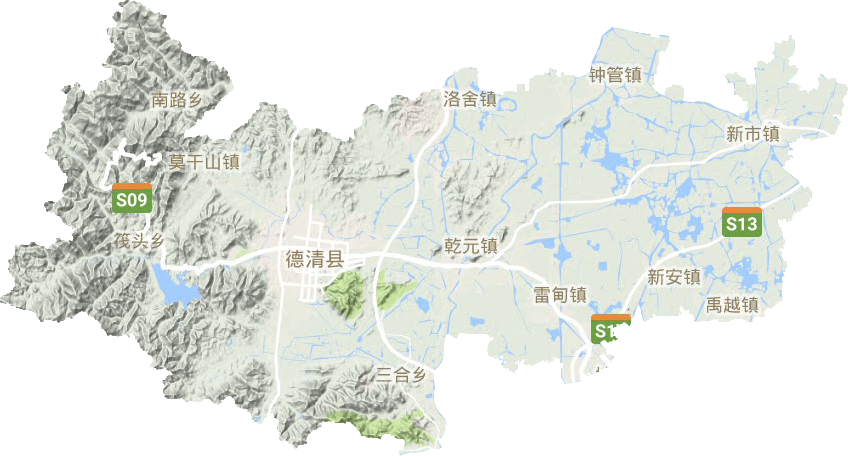 德清县地形图